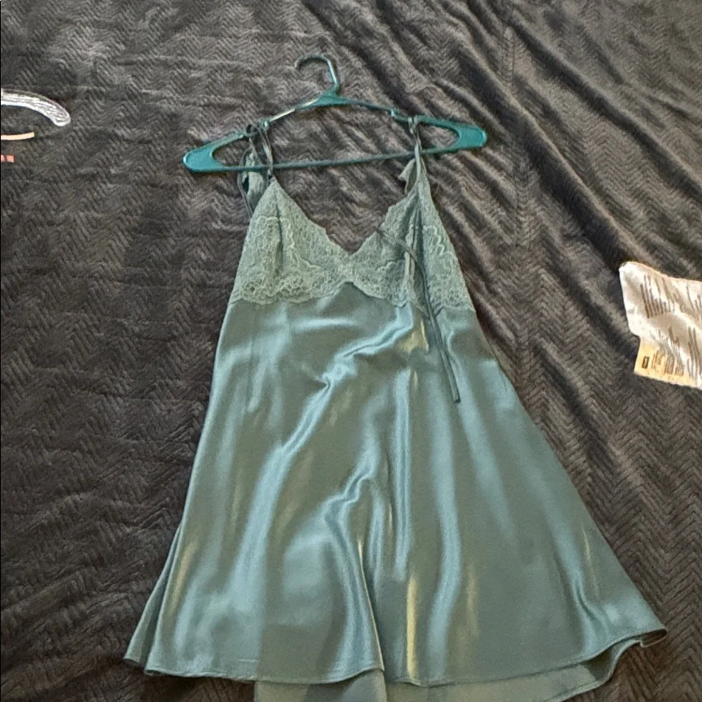 Victoria's Secret Teal Satin Chemise - Picture 1 of 4